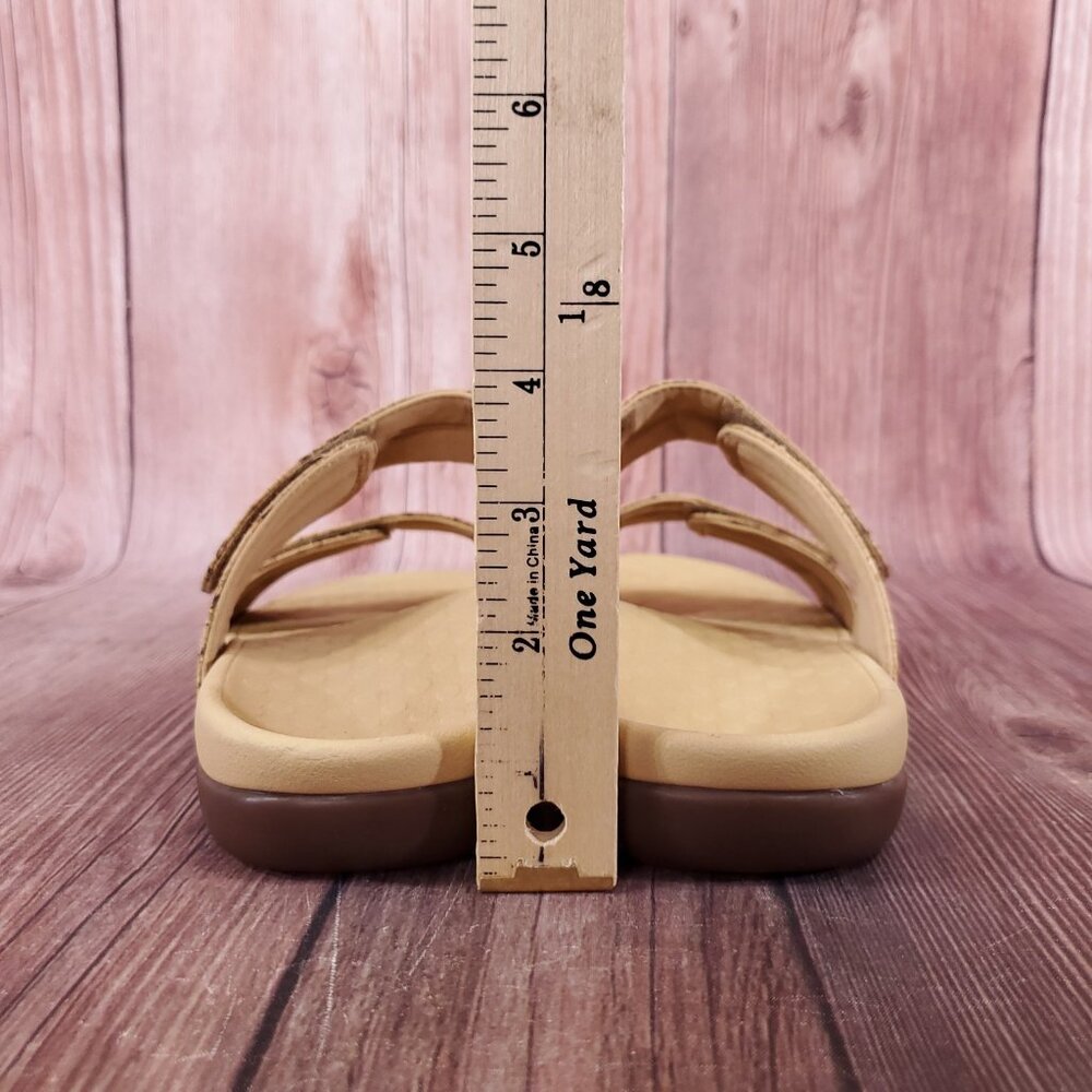 Vionic Shore Womens Size 9 Two Adjustable Straps Cork Sandals Slides Tan Comfort - Picture 12 of 14